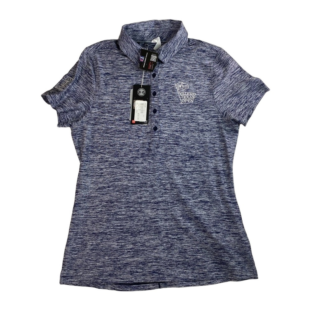 Under Armour HeatGear Golf Polo Women's M Valero Texas Open Navy NWT